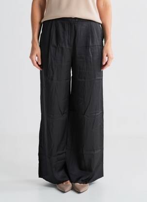 Pantalon large fermeture zippée sous rabat boutonné taille normale noir AMERICAN VINTAGE femme