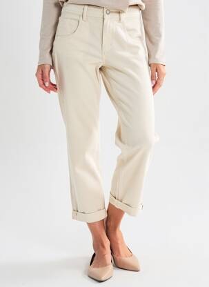 Pantalon 7/8 stretch taille normale beige REIKO femme