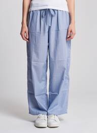 Pantalon large tissage popeline taille normale bleu AMERICAN VINTAGE femme