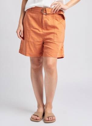 Bermuda tissage popeline taille normale orange fonce REIKO femme