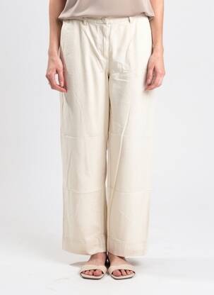 Pantalon large fermeture zippée sous rabat boutonné taille normale beige AMERICAN VINTAGE femme