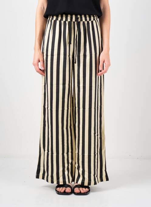 Pantalon large tissage popeline taille normale noir SUNCOO femme