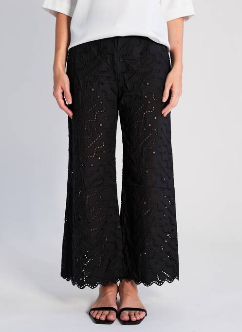 Pantalon large fermeture zip latéral noir SUNCOO femme