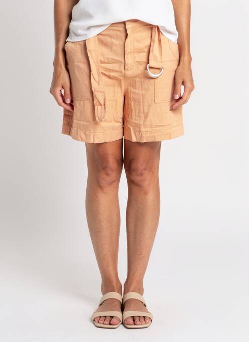 Bermuda tissage popeline taille normale orange REIKO femme