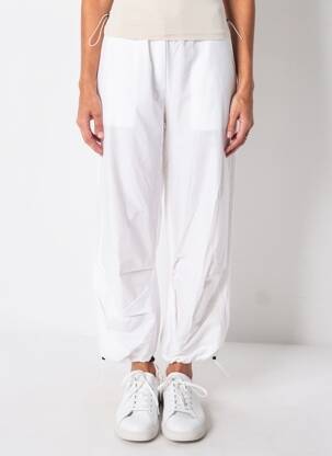 Pantalon droit tissage popeline taille normale blanc URBAN BY ALEMBIKA femme