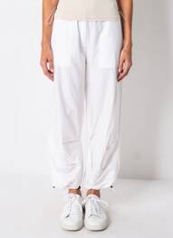 Pantalon droit tissage popeline taille normale blanc URBAN BY ALEMBIKA femme
