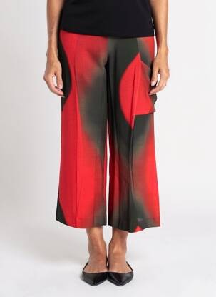 Pantalon 7/8 stretch taille normale rouge OZAI N KU femme