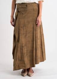 Jupe longue fermeture zippée au dos marron CPC femme