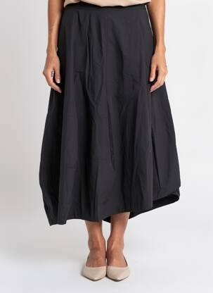 Jupe mi-longue taille normale noir URBAN BY ALEMBIKA femme