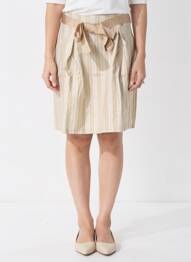 Jupe mi-longue taille à pinces beige YES.ZEE femme