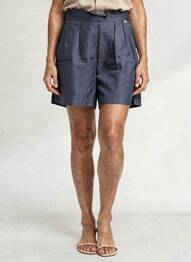 Short taille à pinces taille haute bleu YES.ZEE femme