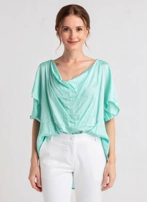Top stretch manches courtes bleu OZAI N KU femme