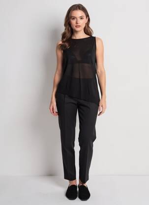 Top tissage jersey sans manche noir KUIT KUIT femme