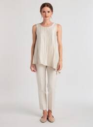 Tunique sans manche col rond beige OZAI N KU femme