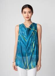 Top tissage jersey sans manche vert OZAI N KU femme