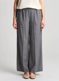 Pantalon large taille à pinces taille normale gris OZAI N KU femme