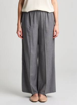Pantalon large taille à pinces taille normale gris OZAI N KU femme