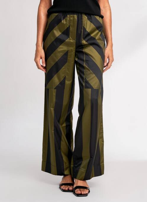 Pantalon large coupe fluide taille normale vert ALEMBIKA femme