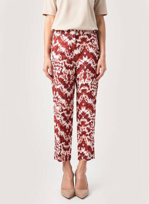 Pantalon droit tissage crêpe taille normale orange ZYGA femme