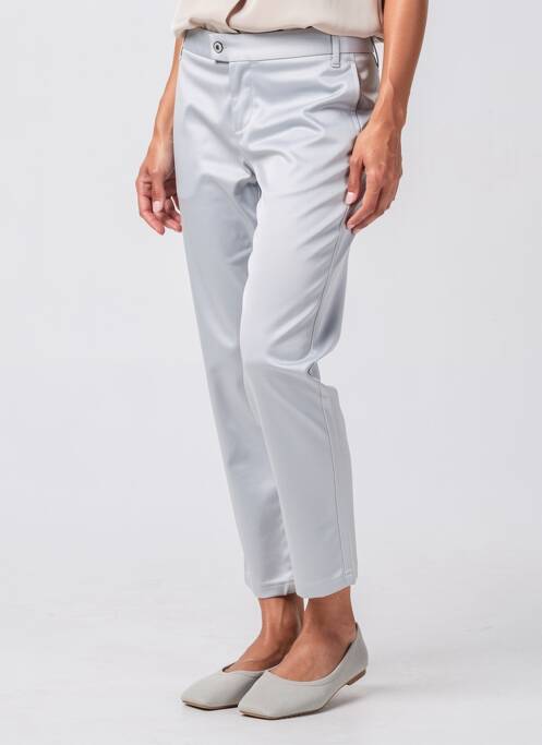 Pantalon chino taille normale taille normale argent PLEASE femme