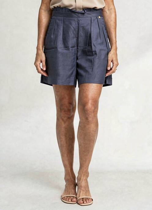 Short taille à pinces taille haute bleu YES.ZEE femme