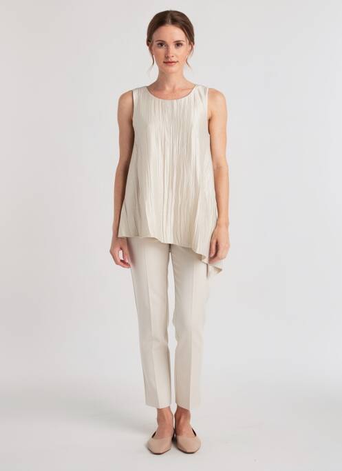 Tunique sans manche col rond beige OZAI N KU femme