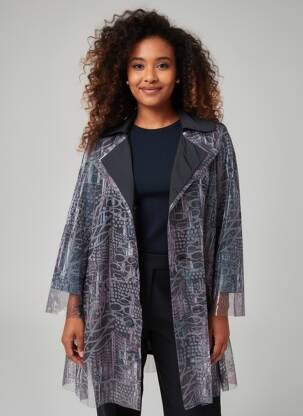 Trench fermeture boutonnée sur le devant sans capuche noir KOZAN femme