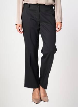 Pantalon droit tissage crêpe taille normale noir EVA KAYAN femme