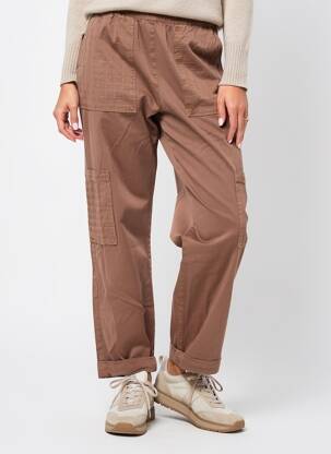 Pantalon cargo taille élastique taille normale marron INDI & COLD femme
