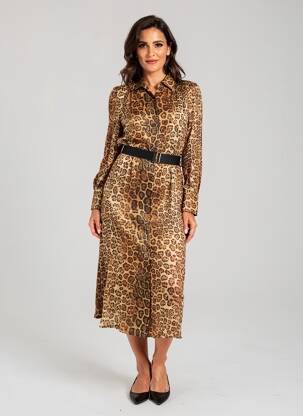 Robe longue manches longues manches longues marron EVA KAYAN femme