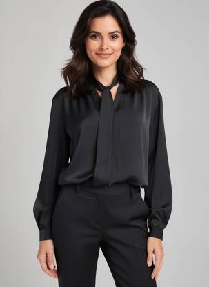 Blouse manches longues manches longues noir LA FEE MARABOUTEE femme