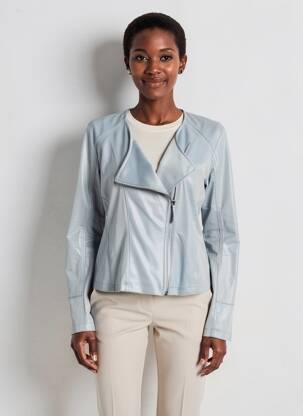 Veste casual coupe cintrée bleu EVA KAYAN femme