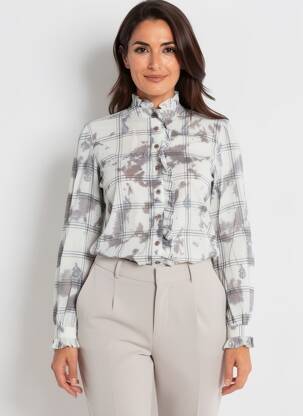 Chemisier coupe cintrée manches longues gris MAISON HOTEL femme