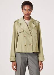 Trench poignets boutonnés sans capuche vert BETTY BARCLAY femme