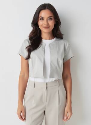 Boléro col rond gris BETTY BARCLAY femme