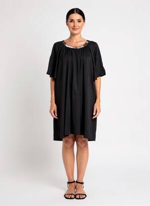 Robe courte coupe fluide manches courtes noir XT STUDIO femme
