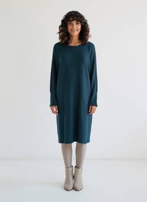 Robe pull stretch manches longues vert SURKANA femme