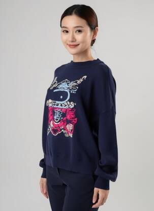 Pull col bateau manches longues bleu ELISA CAVALETTI femme