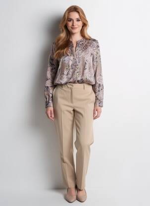 Blouse imprimé fleurs manches longues marron BETTY BARCLAY femme