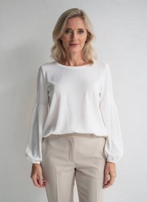 T-shirt manches longues manches longues beige TUZZI femme