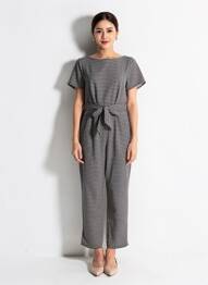 Combi-pantalon tissage crêpe manches courtes noir BETTY BARCLAY femme