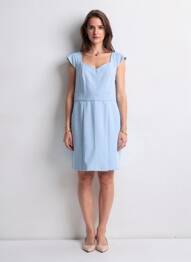 Robe courte fermeture zippée au dos manches courtes bleu FRACOMINA femme