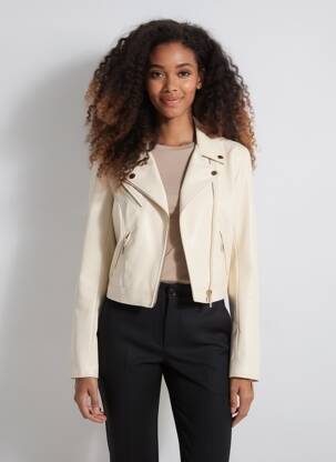 Veste simili cuir poches beige RELISH femme