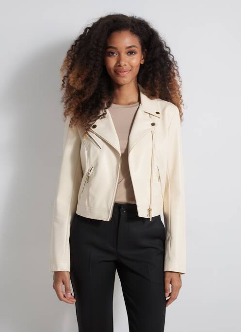 Veste simili cuir poches beige RELISH femme