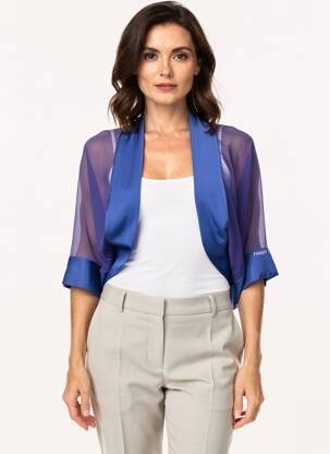 Boléro manches 3/4 bleu FUEGO WOMAN femme