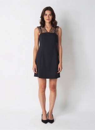 Robe courte sans manche sans manche noir ONE STEP femme