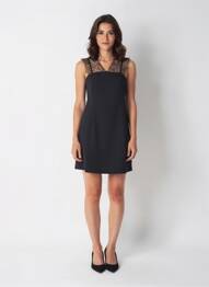 Robe courte sans manche sans manche noir ONE STEP femme