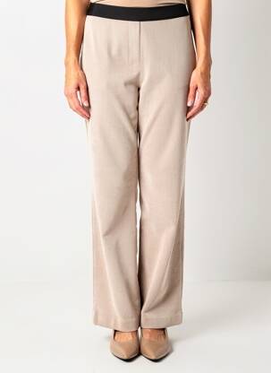 Pantalon droit taille élastique beige DEVERNOIS femme