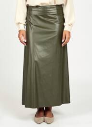 Jupe longue fermeture zip latéral vert LO femme
