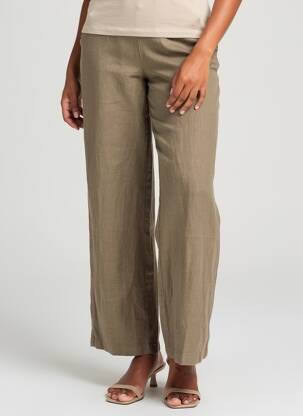 Pantalon droit taille élastique marron STREET ONE femme